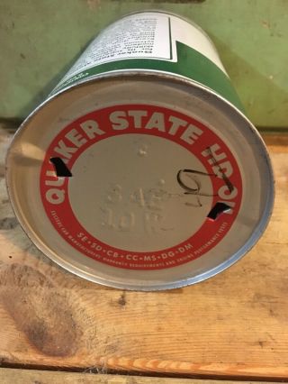 Vintage Quaker State Motor Oil Can Quart Tin Advertising Sign Service Station 5