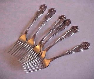 6 Vintage 1908 Arbutus Rogers And Son Aa Silverplate Forks