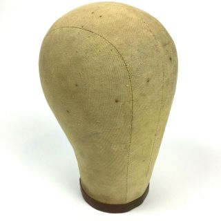 Mannequin Hatmaker Wig 21.  25 " Canvas Pinnable Display Head Millenary Vintage Tan