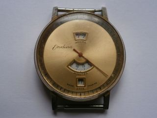 Vintage gents JUMP HOUR wristwatch ENDURA mechanical watch spares 3