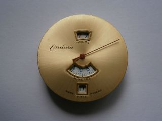 Vintage gents JUMP HOUR wristwatch ENDURA mechanical watch spares 6