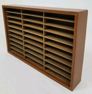 Vintage Wood Cassette Tape Case Rack Wall Mount Taiwan Holds 30 Cassettes 9 1/4 "
