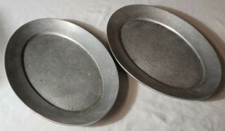 2 Vintage A.  C.  Fabricators Hawthorn Ca.  Cast Aluminum Restaurant Platter/plate