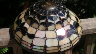 Vintage Stained Glass Lamp Shade 11.  5 Inches Tiffany Style
