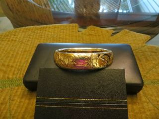 Antique Victorian Yellow Gold Filled Bangle Bracelet