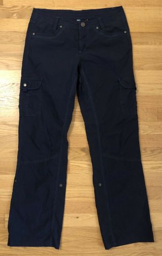 Kuhl Women’s Sz 8 Regular Navy Blue Vintage Patinadye Cargo Pants Euc