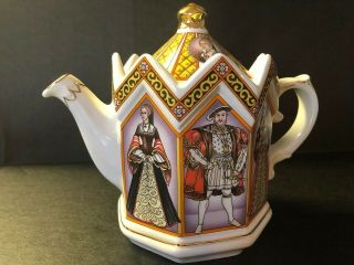 Vintage Sadler Teapot King Henry Viii And His 6 Wives Made In England