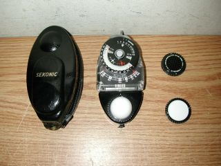 Vintage Sekonic Studio Deluxe Exposure Light Meter Model L - 28c2 In Sekonic Case