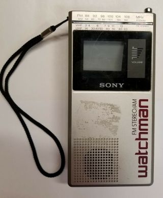 Vintage Sony Fd - 30a Watchman Am/fm Radio/tv Portable Handheld Television