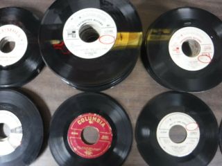 96 VINTAGE COLUMBIA 45 RPM RECORDS,  MANY PROMOTION NOT LABELS,  DICKENS, 3