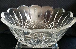 Vintage Waterford Crystal Lismore 9 " Scalloped Bowl Etched Cut Made In Ireland