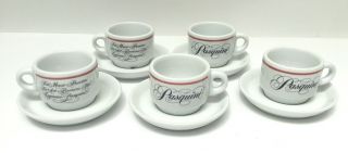 Vintage Pasquini Espresso Demitasse Cups Saucers Set Of 5 Music Art Ipa Italy