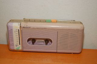 Vintage Sharp Qt - 5 (l) Lavender Am/fm Radio Cassette Recorder When Plugged