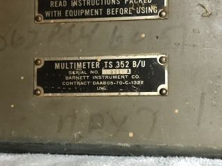 Vintage Multimeter ME 9 H/U Multiplier Kit MX - 815 B/U US Army TS - 352 2