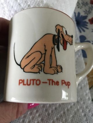 Vintage 1930 ' s - 1940 ' s PLUTO - THE PUP & MICKEY MOUSE Child ' s Cup/Mug Walt Disney 3