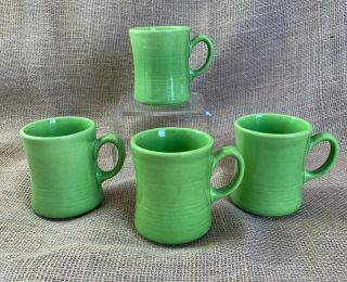 Vintage Metlox Colorstax Fern Green Coffee Mugs - Set Of 4