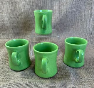 Vintage Metlox Colorstax Fern Green Coffee Mugs - Set of 4 3