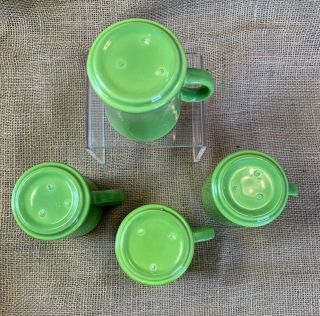 Vintage Metlox Colorstax Fern Green Coffee Mugs - Set of 4 6