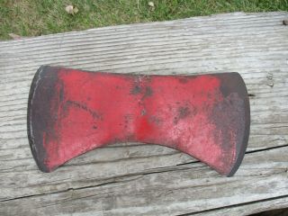 Vintage Double Bit Axe Head G Stamp 3 Lb 10 Oz No Handle Red Ax Ribs Eye