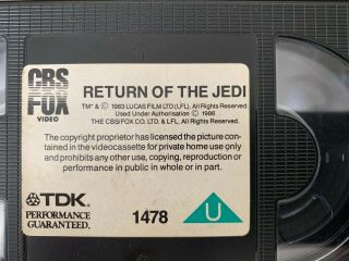 RARE Vintage 1983 Star Wars Return Of The Jedi Betamax Video UK Ex Big Box 5