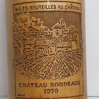 Vintage Olde Thompson 1970 Chateau Bordeaux Wine Bottle Pepper Mill Grinder Wood 2