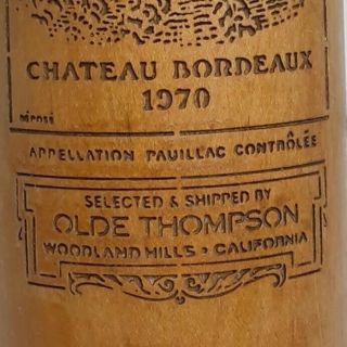 Vintage Olde Thompson 1970 Chateau Bordeaux Wine Bottle Pepper Mill Grinder Wood 3