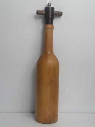 Vintage Olde Thompson 1970 Chateau Bordeaux Wine Bottle Pepper Mill Grinder Wood 6