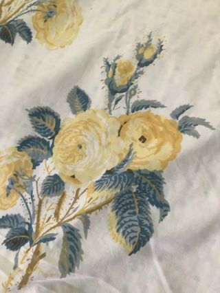 Vintage Laura Ashley Reversible 86 X 94 Duvet Yellow Green Rose Floral Bedding