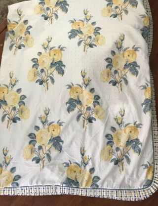 Vintage Laura Ashley Reversible 86 X 94 Duvet Yellow Green Rose Floral Bedding 6
