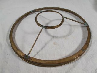 Vintage Brass Oil Lamp 10 inch Shade Holder Ring 3&1/16 Burner opening c1880 3