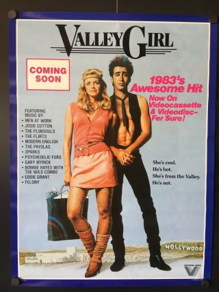 Valley Girl Vintage Movie Poster (westron,  1983) - 18 X 24 Vf