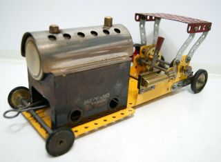 Vintage Mamod/ Meccano Live Steam Engine Model Motor Car With Spirit Burner Old