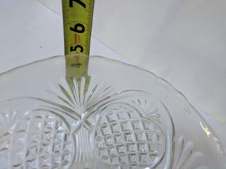 VINTAGE PEDESTAL CLEAR PRESSED GLASS CAKE STAND PIE SERVER PLATE DISH APPLES 5