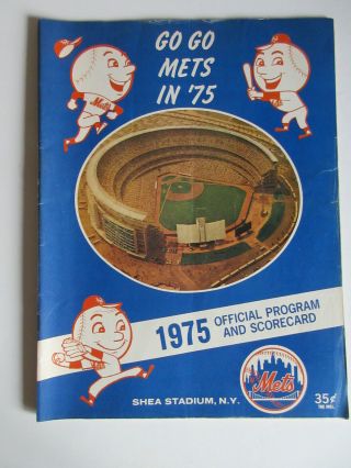 Vintage 1975 York Mets Vs Los Angeles Dodgers Program