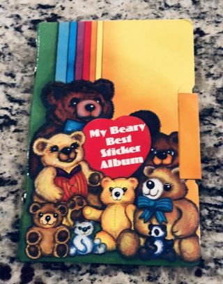 1 Vintage 1980s Mello Smells Teddy Bear Sticker Album 24 Pages 4 X 6