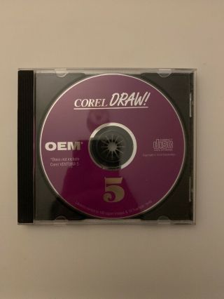 Corel Draw 5 Pc Cd - Rom Vintage Windows Graphics Software Editor