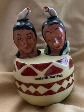 Vintage Nodding Nodder Bobbleheads Salt & Pepper Shakers Native American Indians