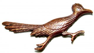 Vintage Copper Tone Road Runner Bird Pin Brooch