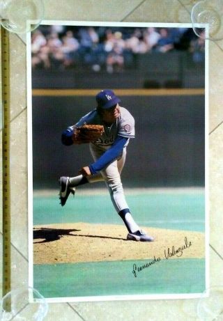 Vintage 1981 Fernando Valenzuela L.  A.  Dodgers Rookie Year Mlb Baseball Poster