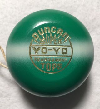 Duncan Yo - Yo Tournament Tops Green And White Vintage