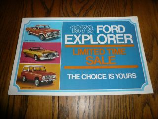 1973 Ford Explorer F - 100 Ranchero Bronco Sales Brochures - Vintage