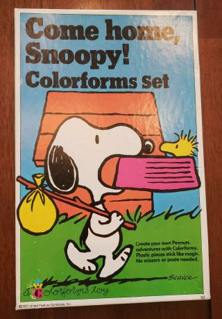 Vintage 1972 Come Home Snoopy Colorforms Set Complete