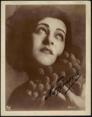 Vintage Facsimile Signed Alla Nazimova Silent Movie Star Ny Apeda Portrait Photo