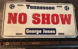 Vtg Tennessee Metal No Show George Jones License Plate Country Music Singer