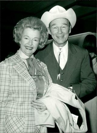 Roy Rogers With His Wife.  - Vintage Photo