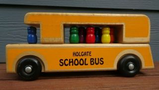 Vintage Holgate School Bus Wooden Toy Holgate Toy Company Made In Usa