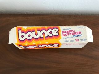 Vintage Box Bounce Fabric Softener 10 Sheets Sample No Barcode Prop