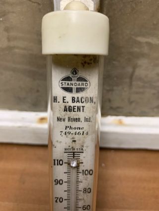 Vintage Standard Oil Advertising Glass Thermometer Haven Indiana Gas 2