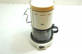 Vintage Braun 4 Cup Coffee Maker Machine Type 3075 / Kf12 White 750w,  Carafe N2