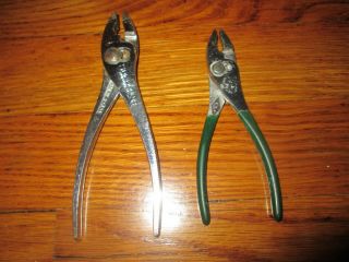 2 Pair Vtg Diamond Tool Slip Joint Mini Pliers K14 4.  75 " K15 5.  75 " Horseshoe Usa